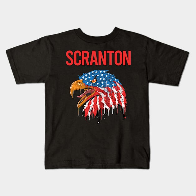 USA Eagle Scranton Kids T-Shirt by flaskoverhand